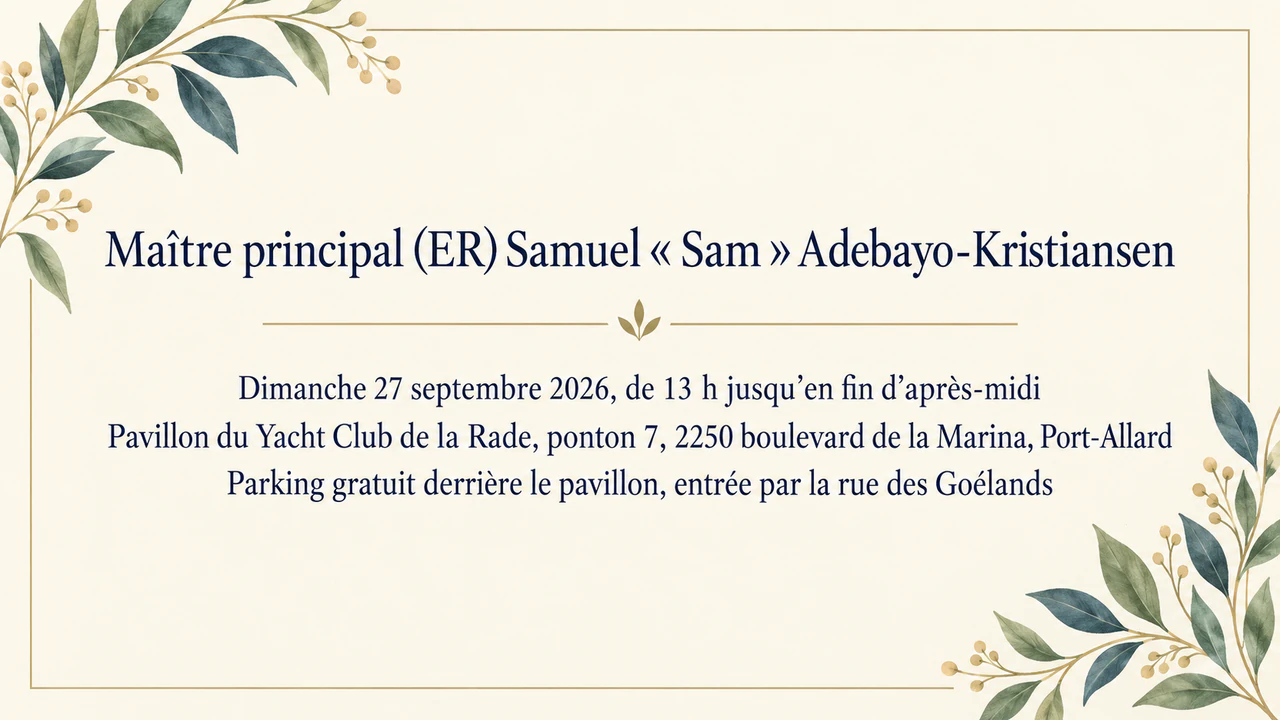 Invitation au pot de départ à la retraite : Lieu et accès très détaillés, grade honorifique, sans réponse ni style, format large