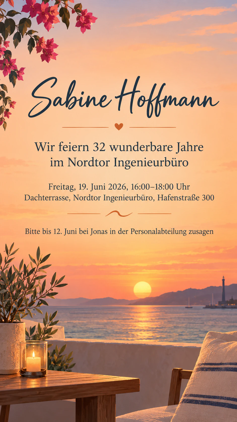 Beispiel: Einladung zur Ruhestandsfeier