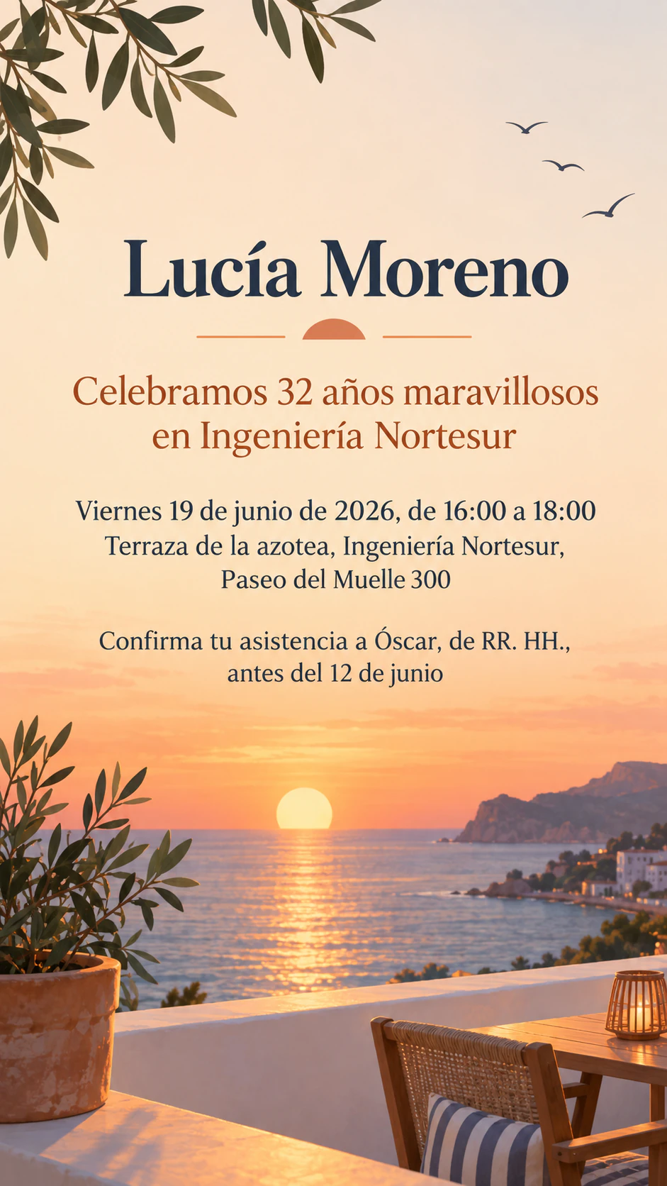 Ejemplo de Invitación para fiesta de jubilación