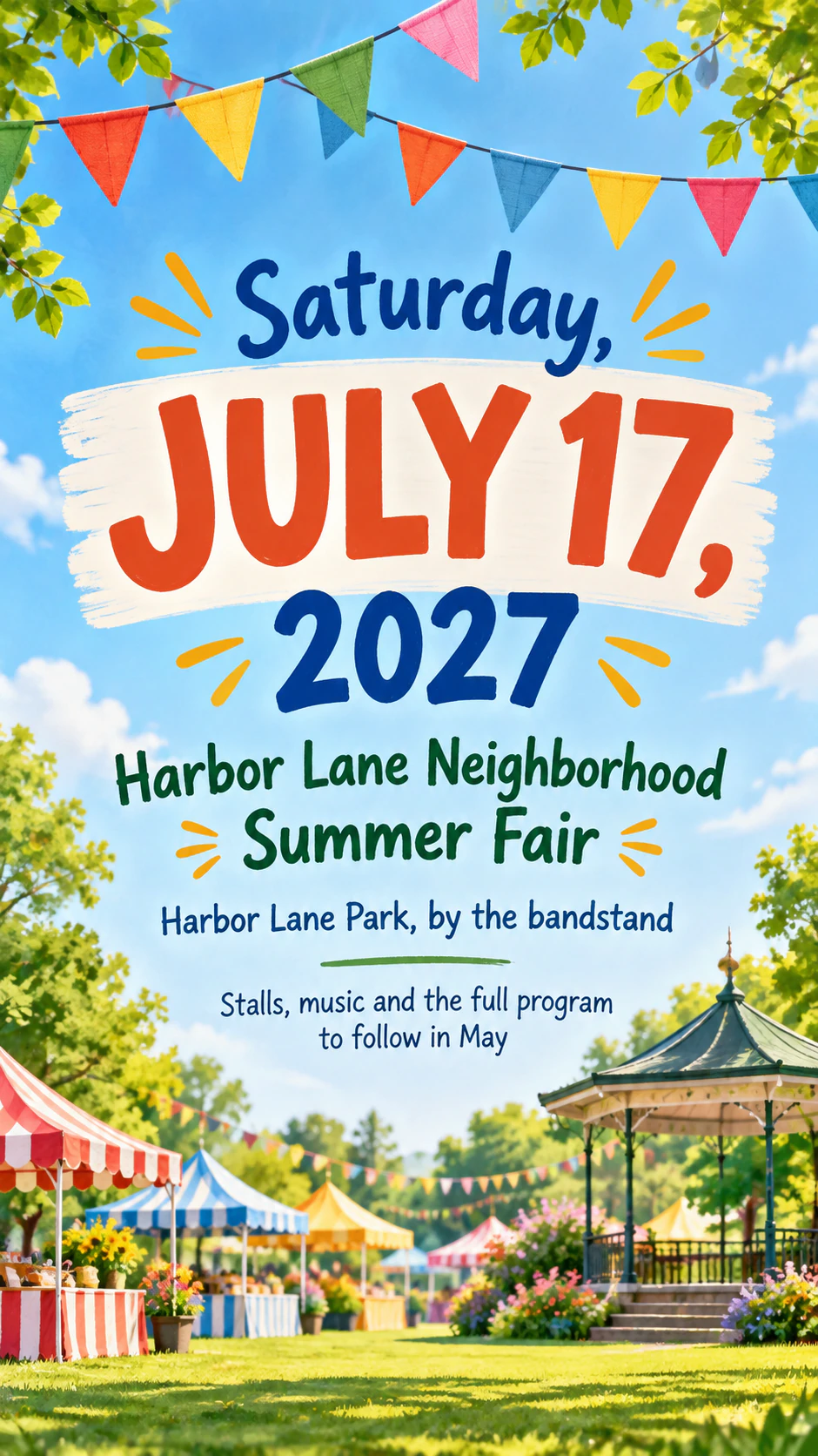 Save the date poster with the date as the hero example