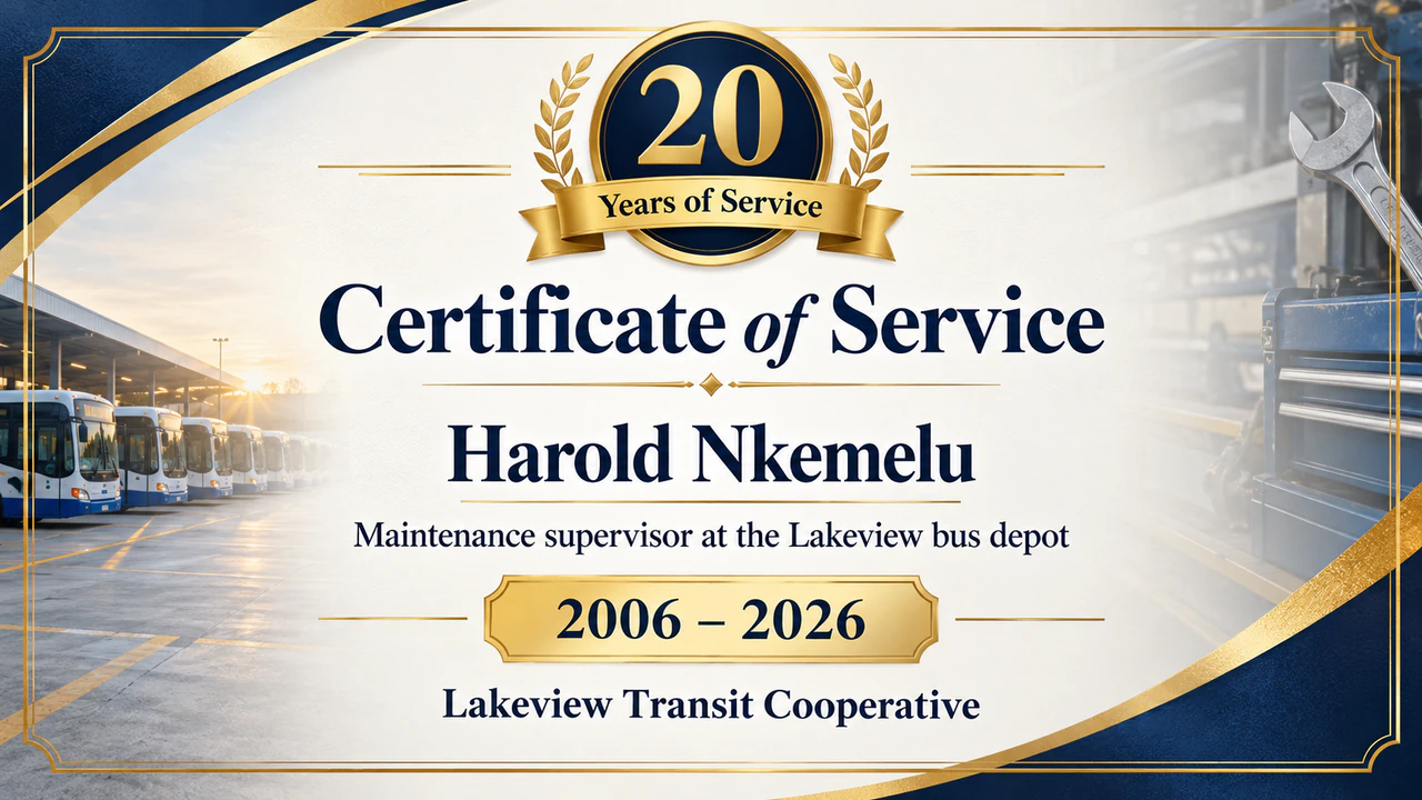 Certificate of service for a milestone example