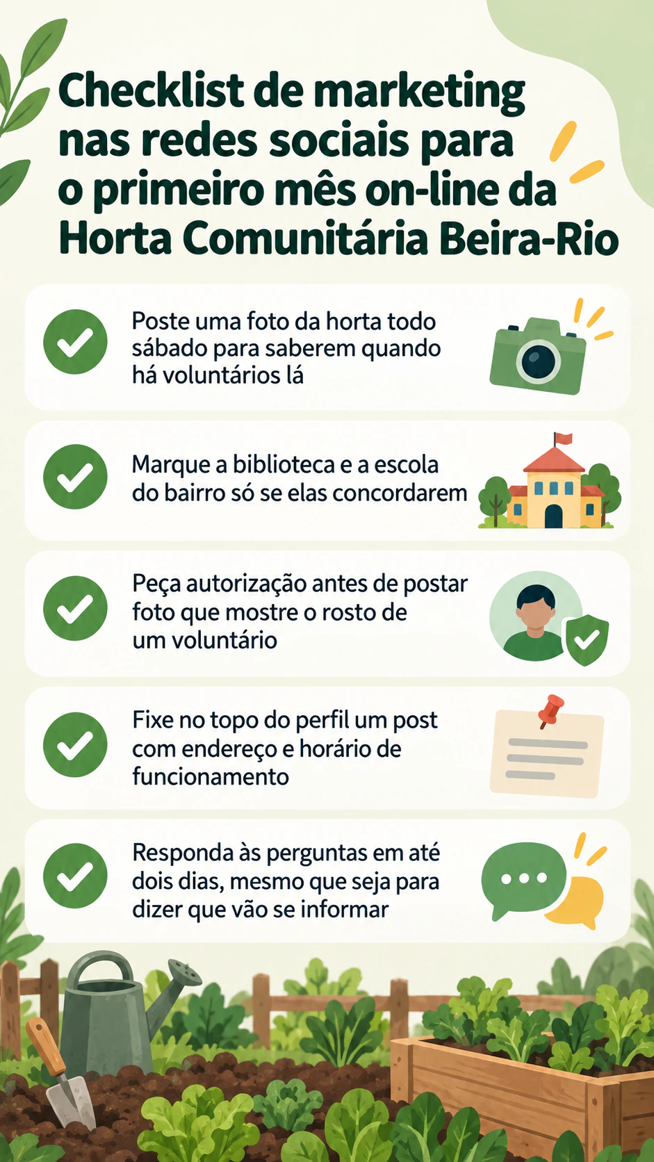 Infográfico de resultados e dicas para redes sociais: Só dicas, com tema longo e sem números nem fonte