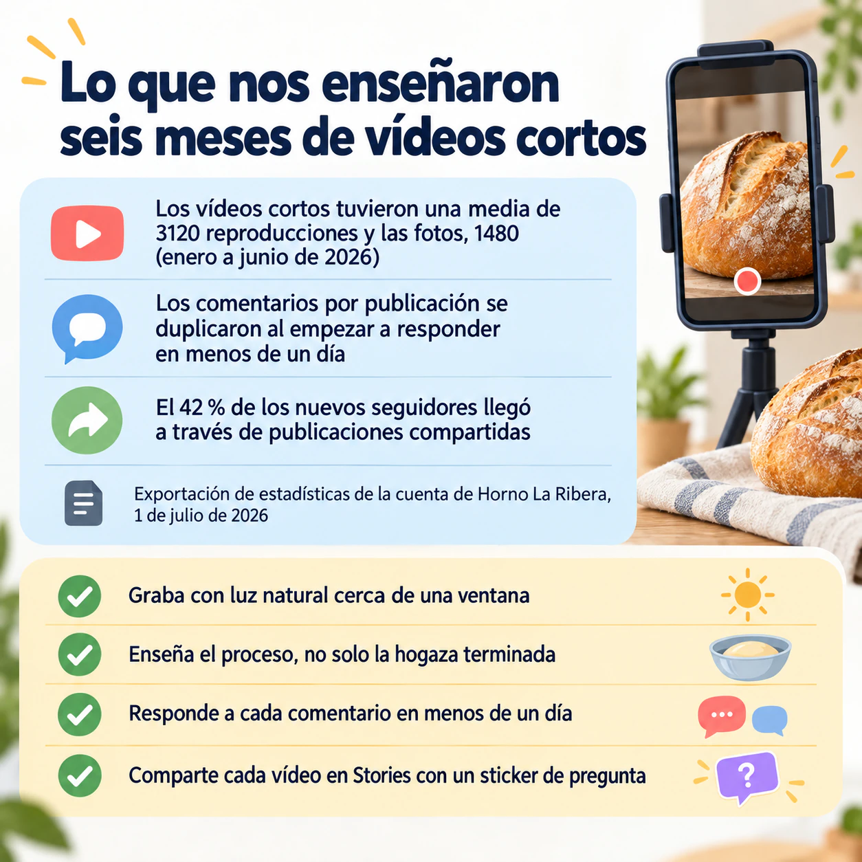 Ejemplo de Infografía de resultados y consejos para redes sociales