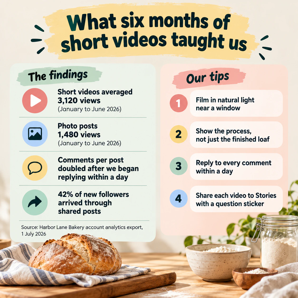 Social media findings and tips infographic example