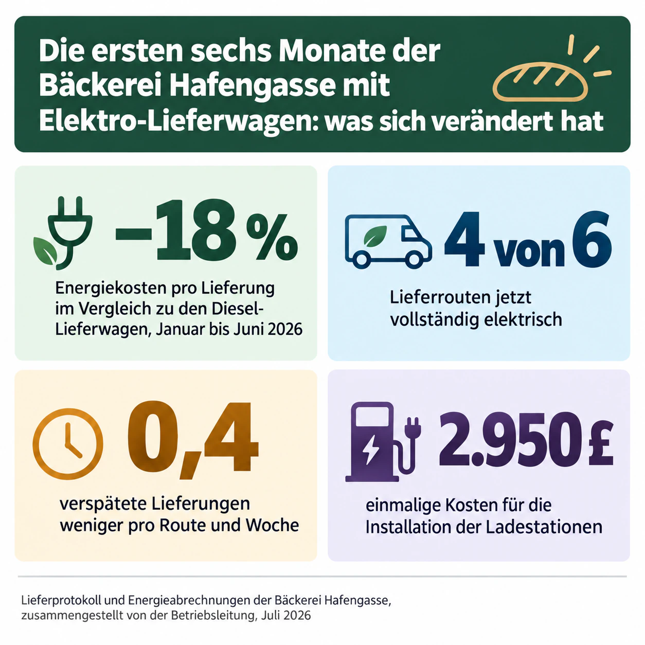Statistik-Infografik für ein paar zentrale Zahlen: Lange Überschrift, ein Minuszeichen, eine Währung und kein Kontexthinweis