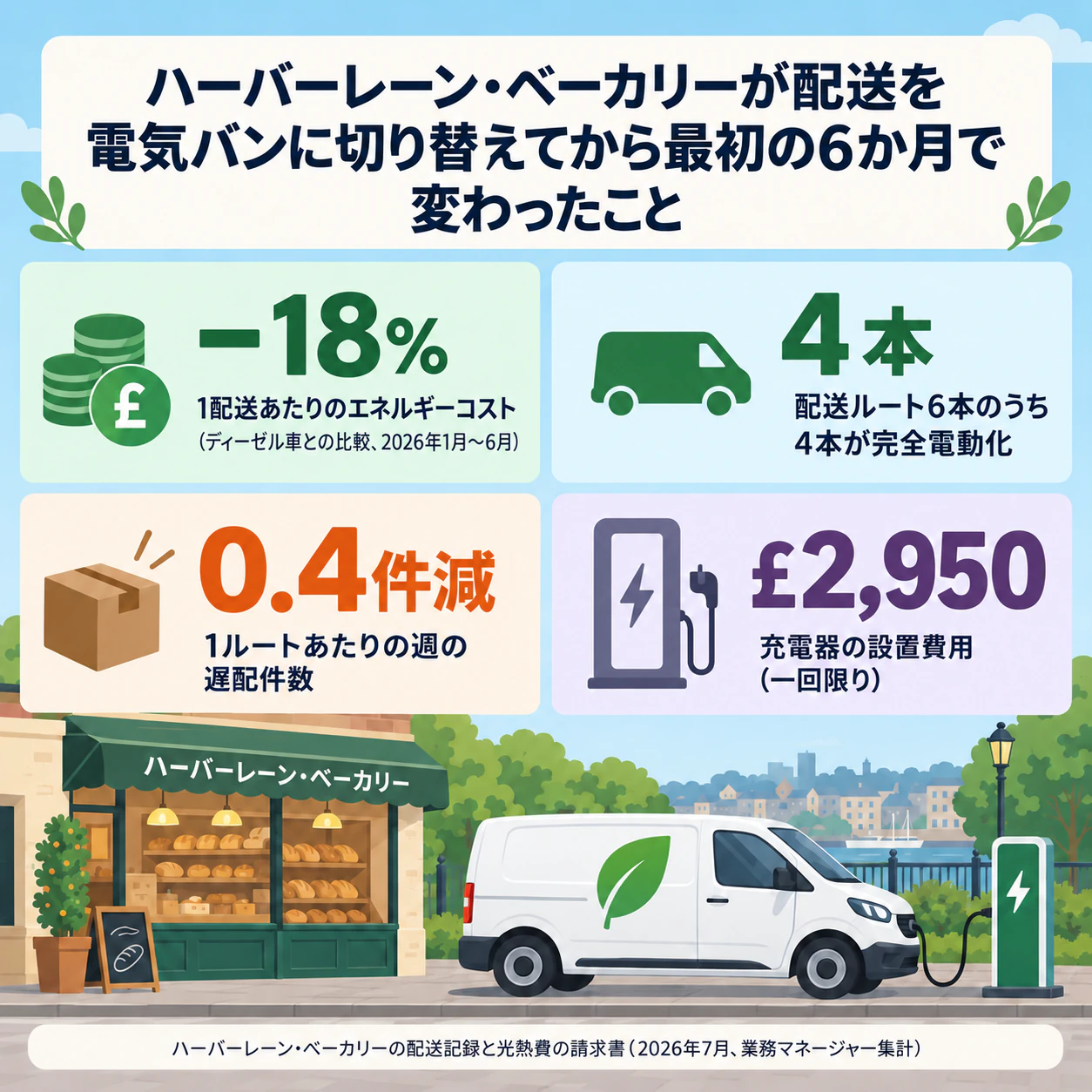 重要な数字を伝える統計インフォグラフィック：長い見出し、マイナス記号、通貨記号あり、補足なし