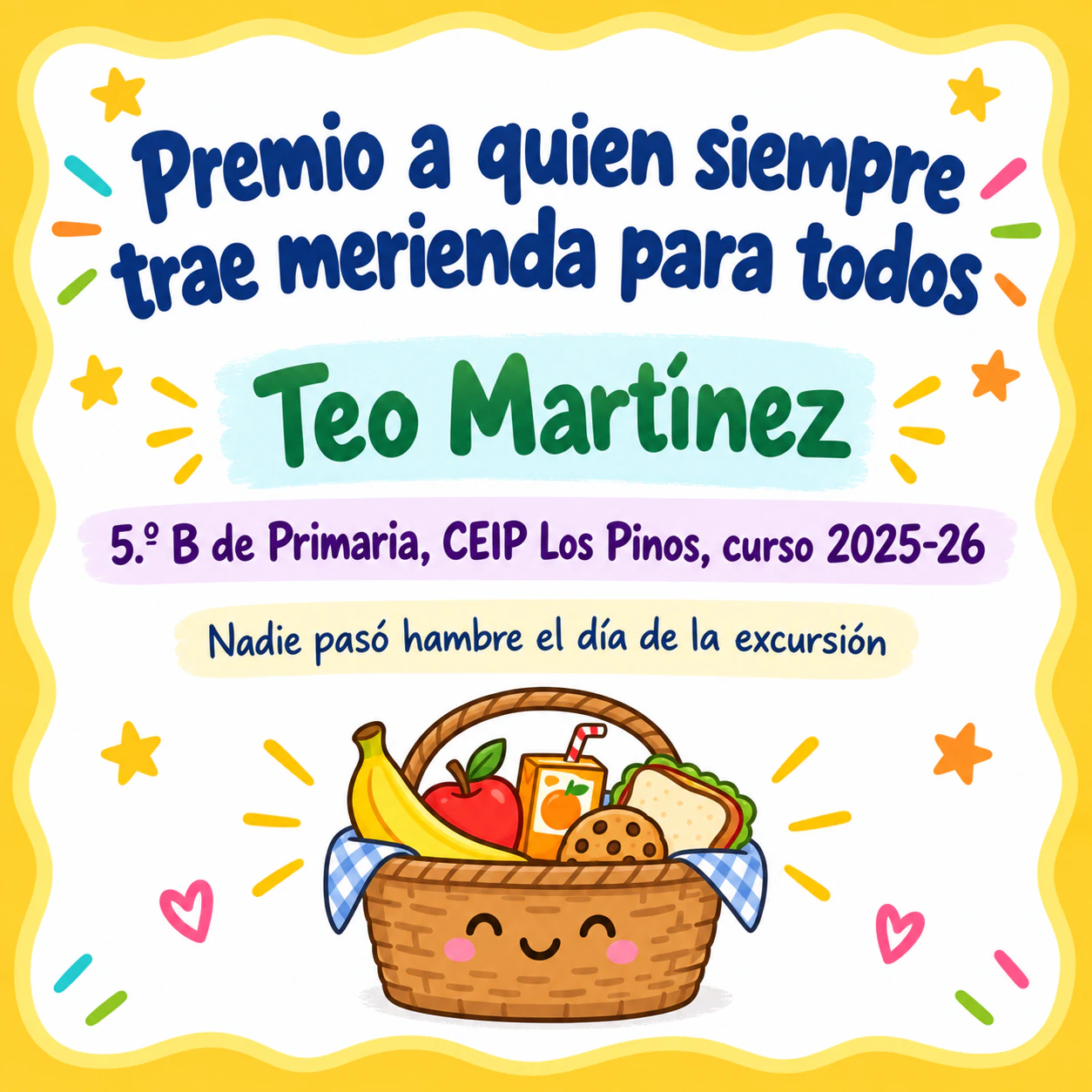 Ejemplo de Diploma de premio divertido y amable