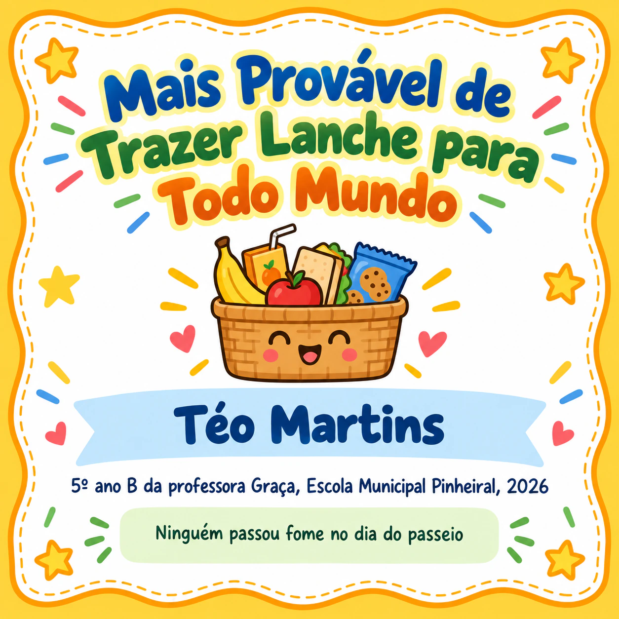 Exemplo de Certificado de destaque divertido