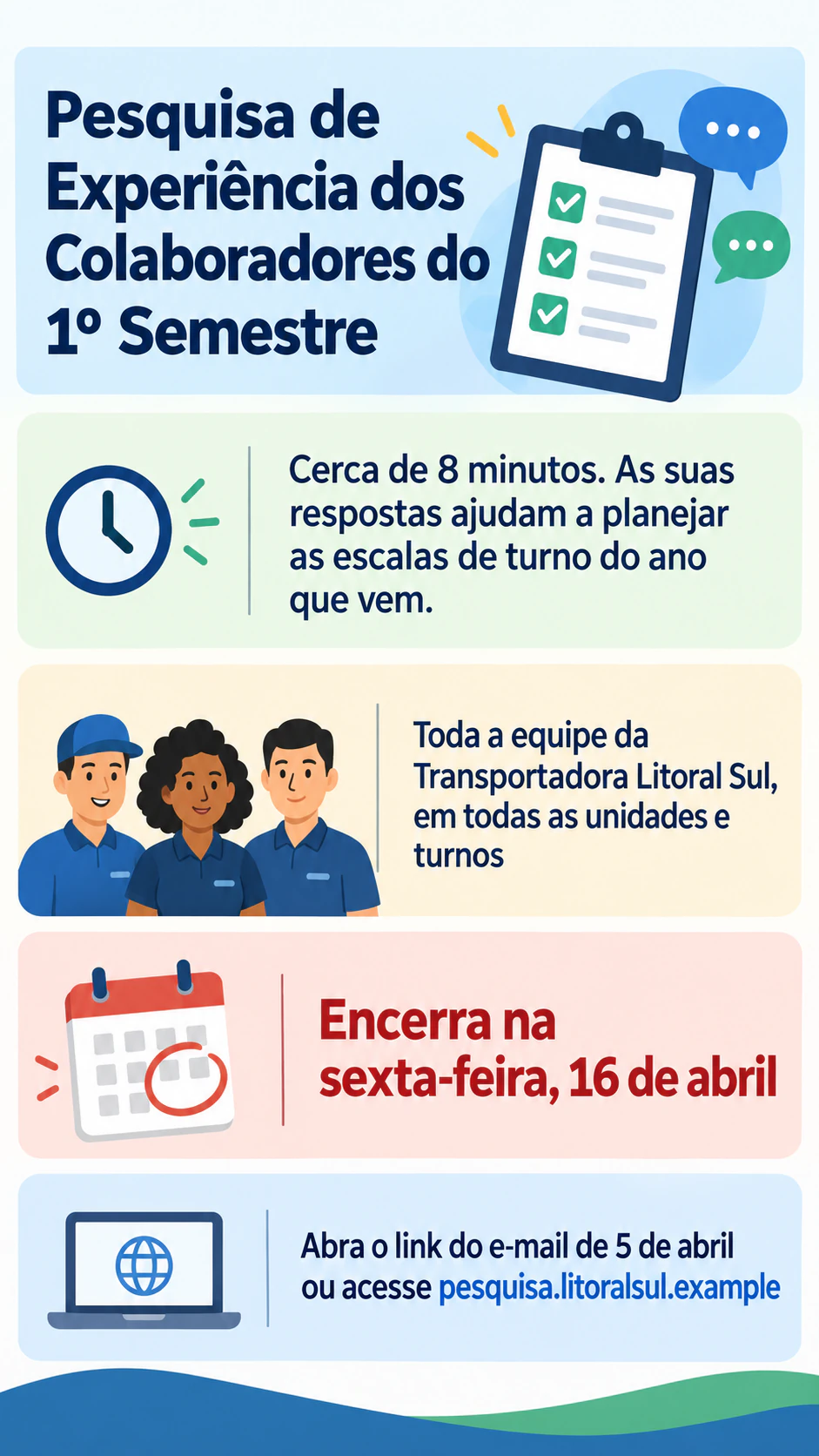 Exemplo de Pôster de convite para pesquisa com prazo bem claro