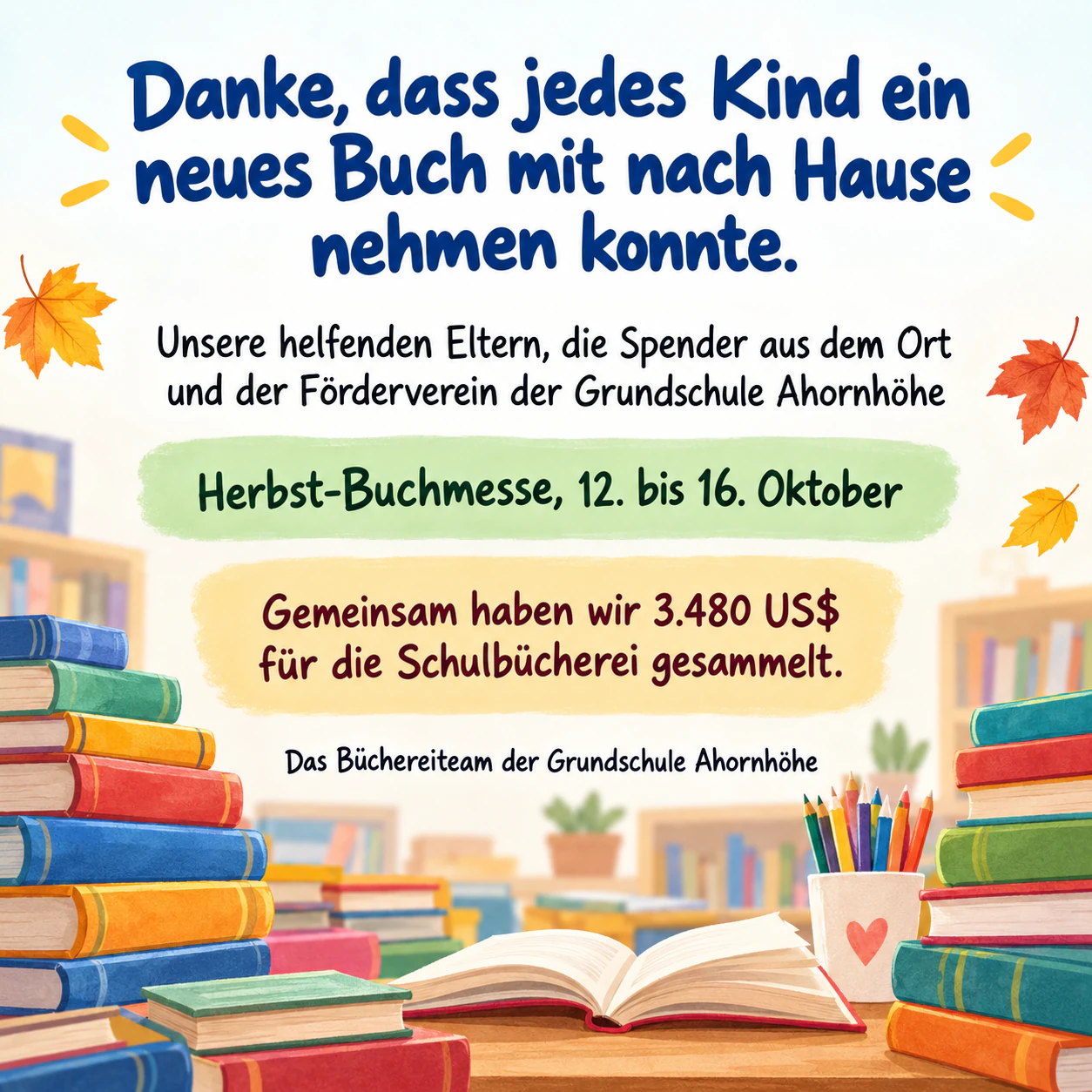 Beispiel: Danke-Flyer nach einem Event, für Helfer, Spender oder Sponsoren