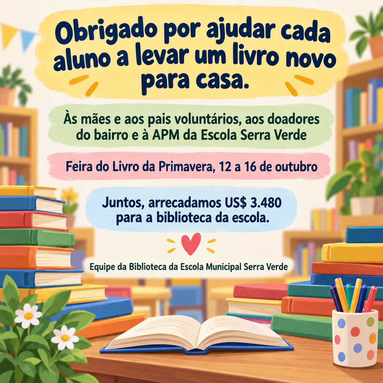 Exemplo de Flyer de agradecimento depois de um evento, para voluntários, doadores ou patrocinadores