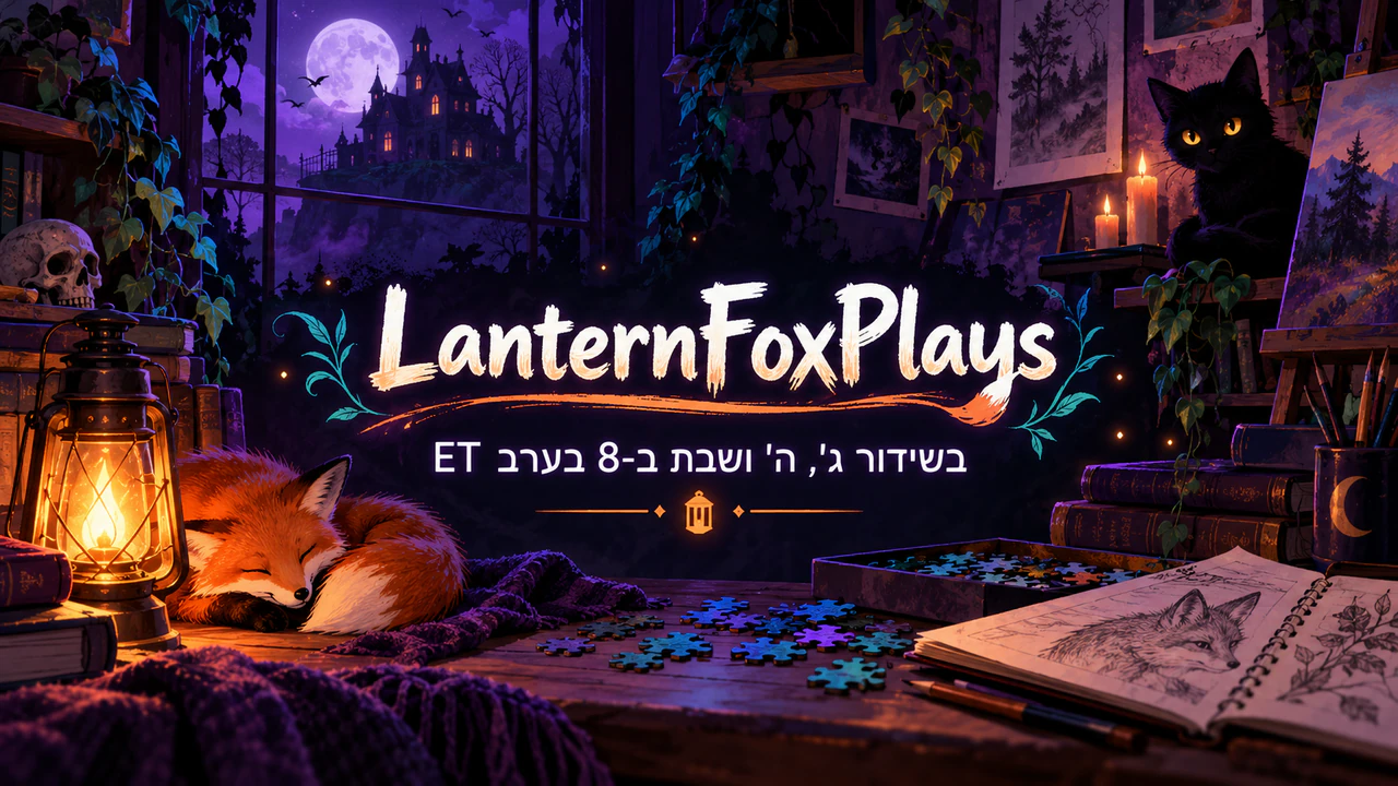 דוגמה: באנר ערוץ Twitch או מסך כשהשידור כבוי