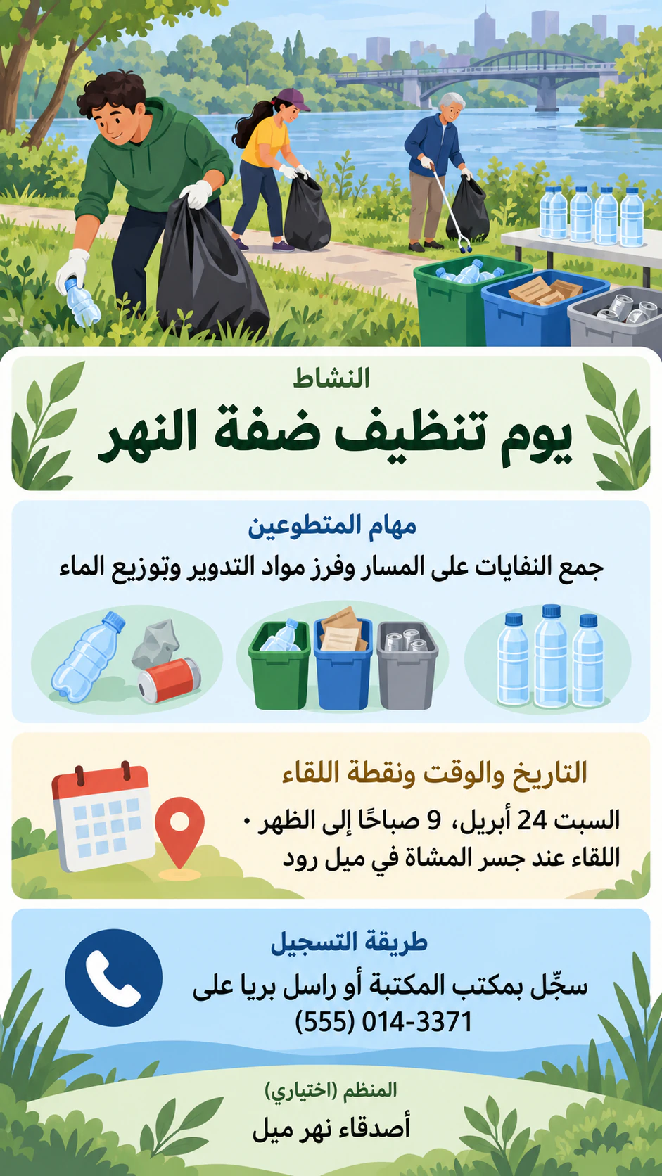 مثال على بوستر استقطاب متطوعين لنشاط مجتمعي