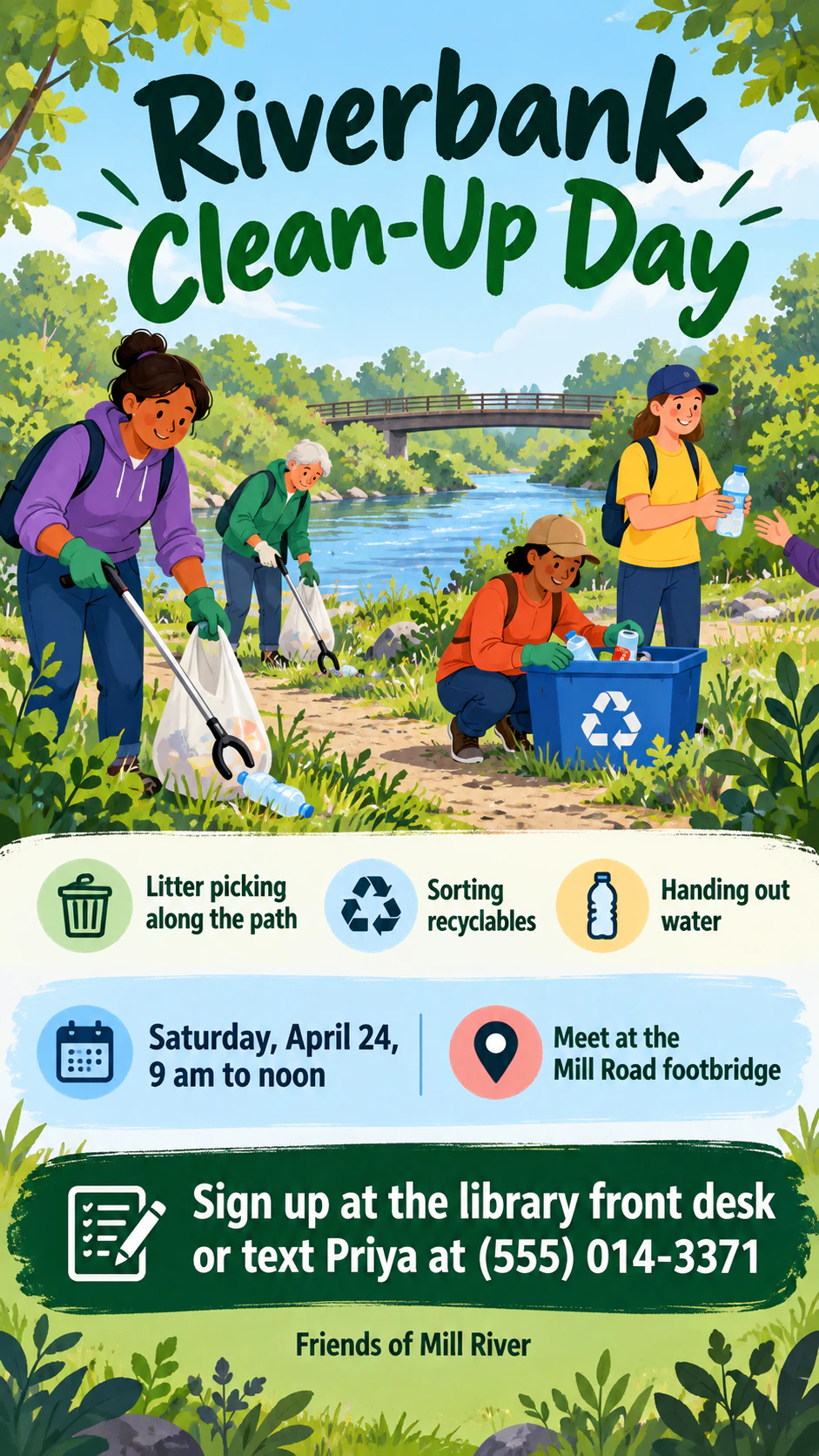 Volunteer recruitment poster for a community activity example
