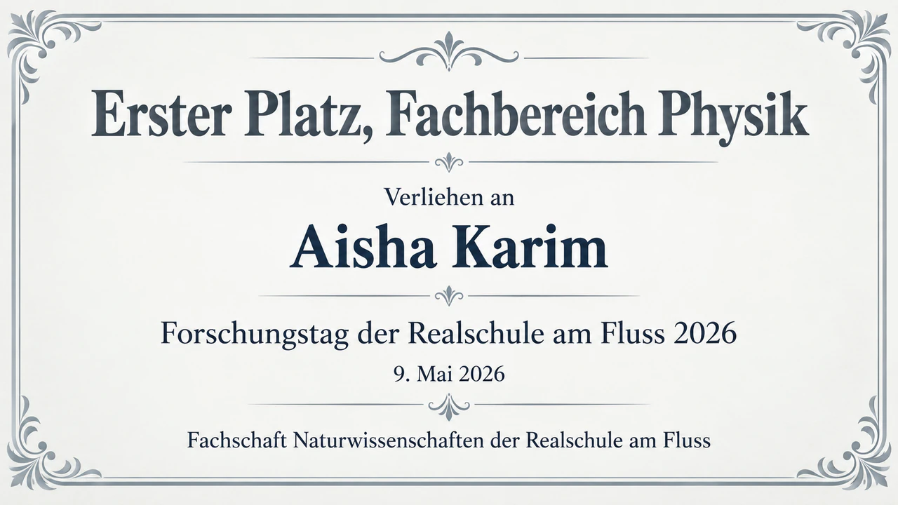 Beispiel: Siegerurkunde für einen Wettbewerb