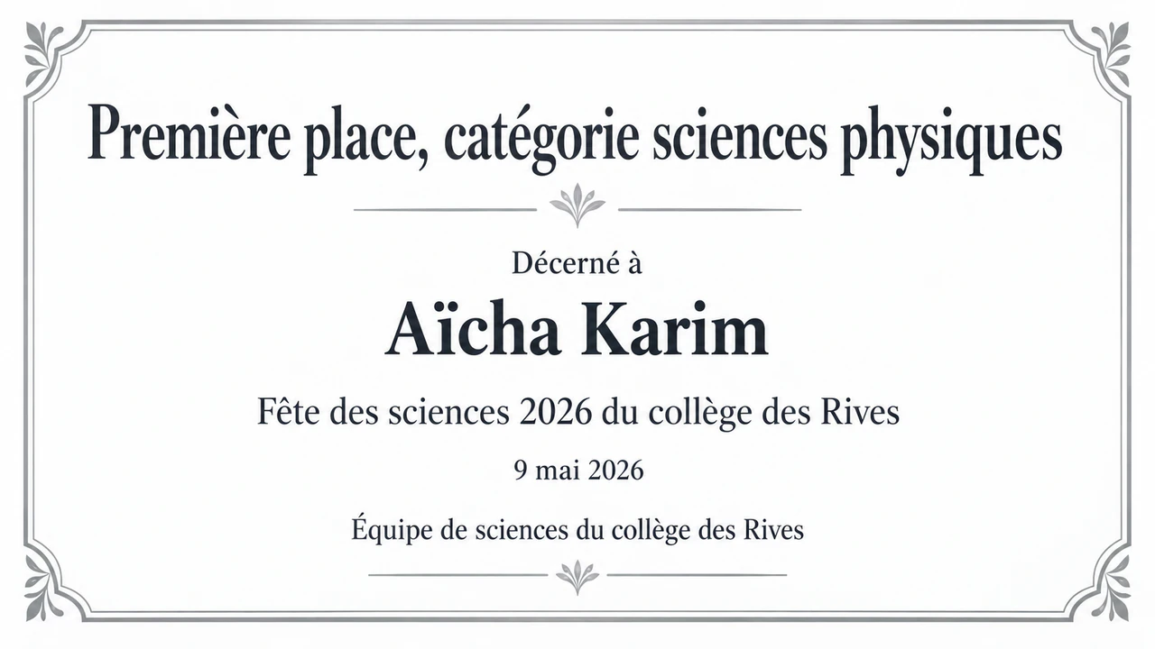 Exemple : Diplôme de gagnant pour un concours ou une compétition