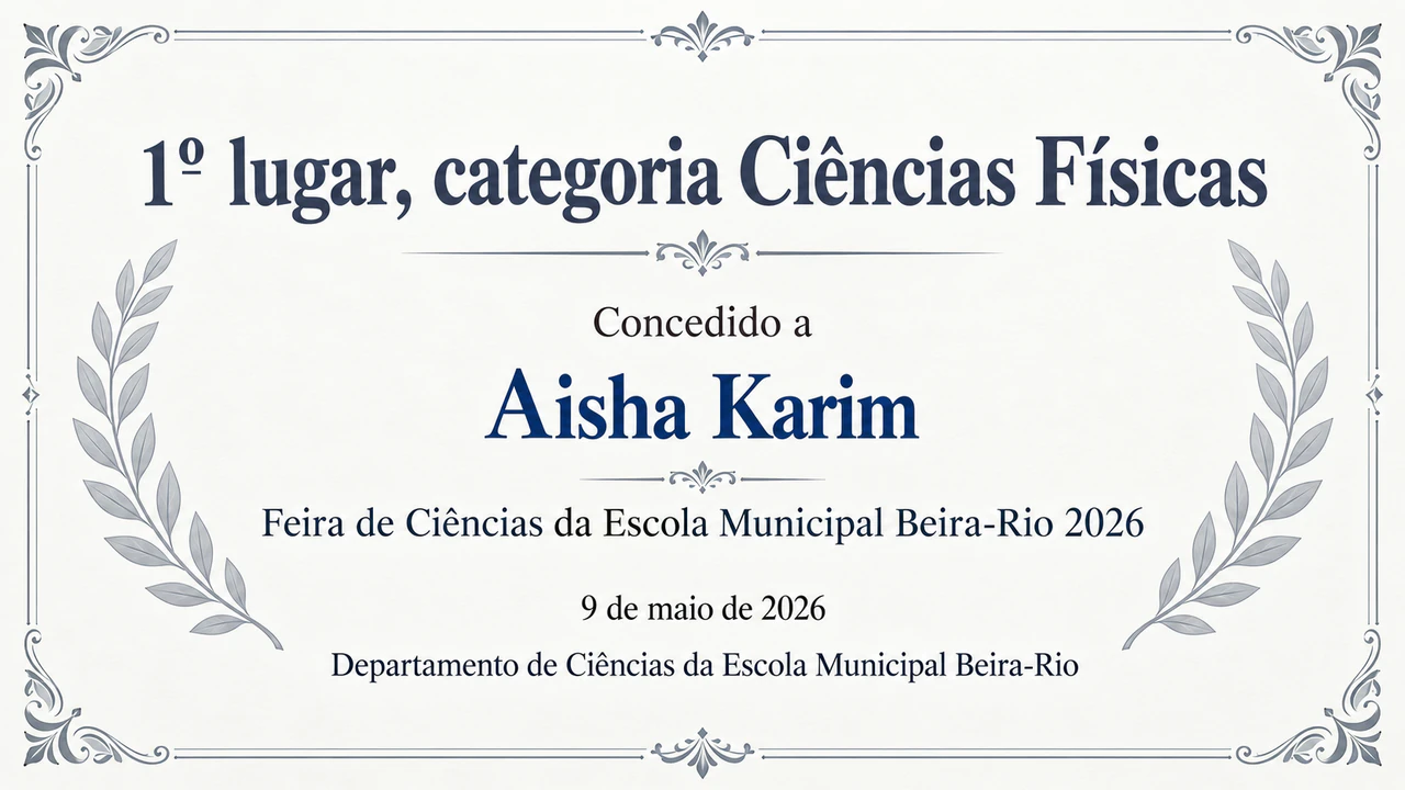 Exemplo de Certificado de vencedor de concurso