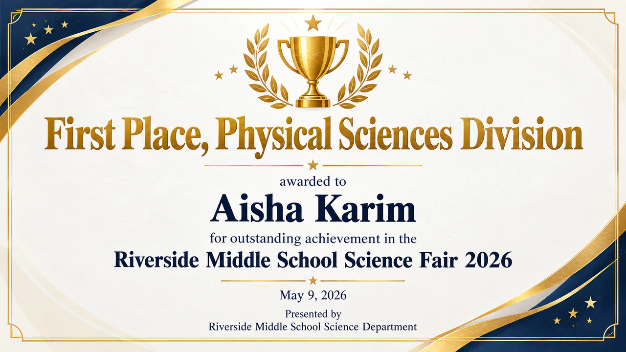Competition winner certificate example