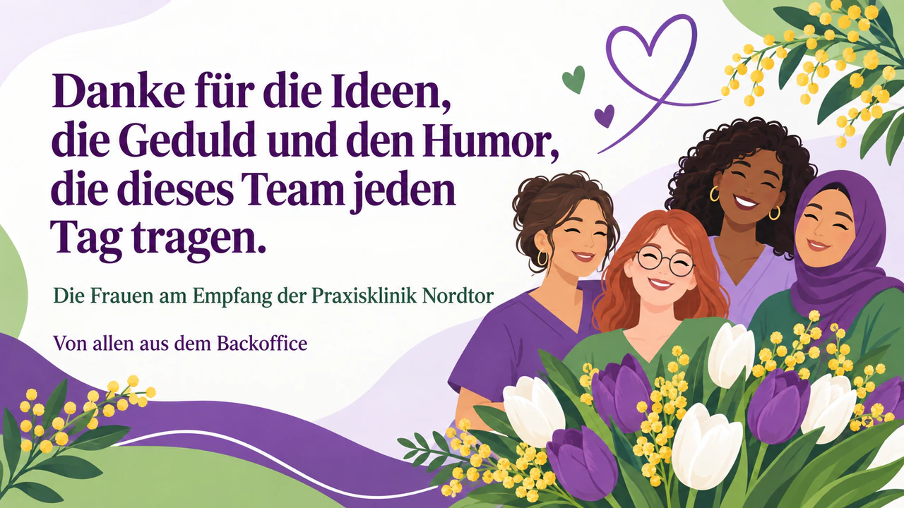 Beispiel: Karte zum Frauentag, um Danke zu sagen
