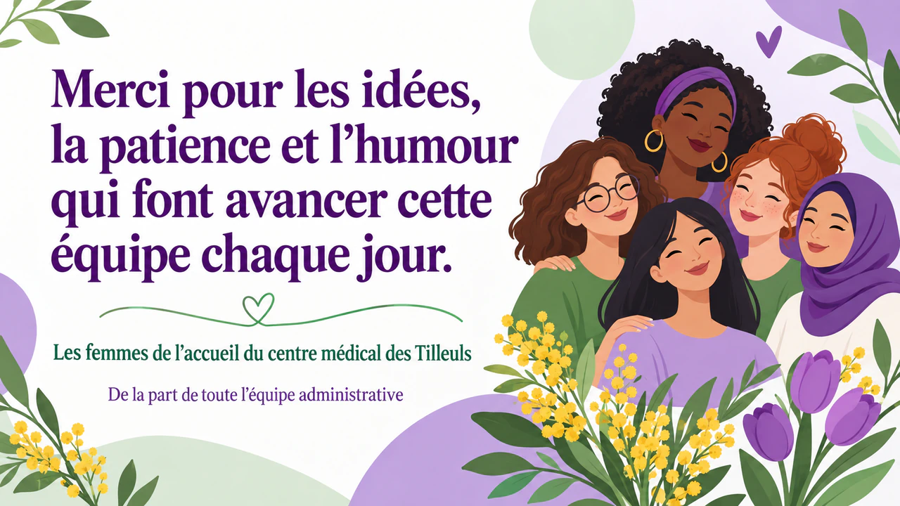 Exemple : Carte du 8 mars pour remercier une collègue ou un proche