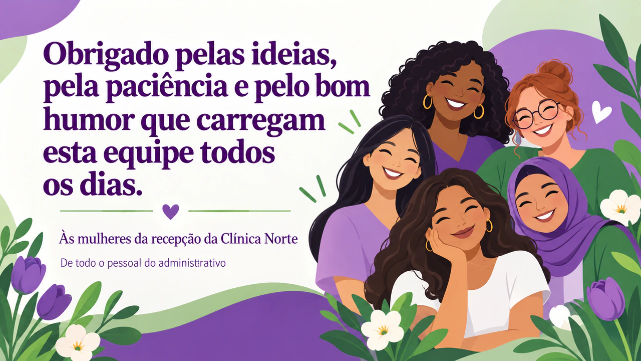 Exemplo de Cartão de Dia da Mulher para agradecer alguém