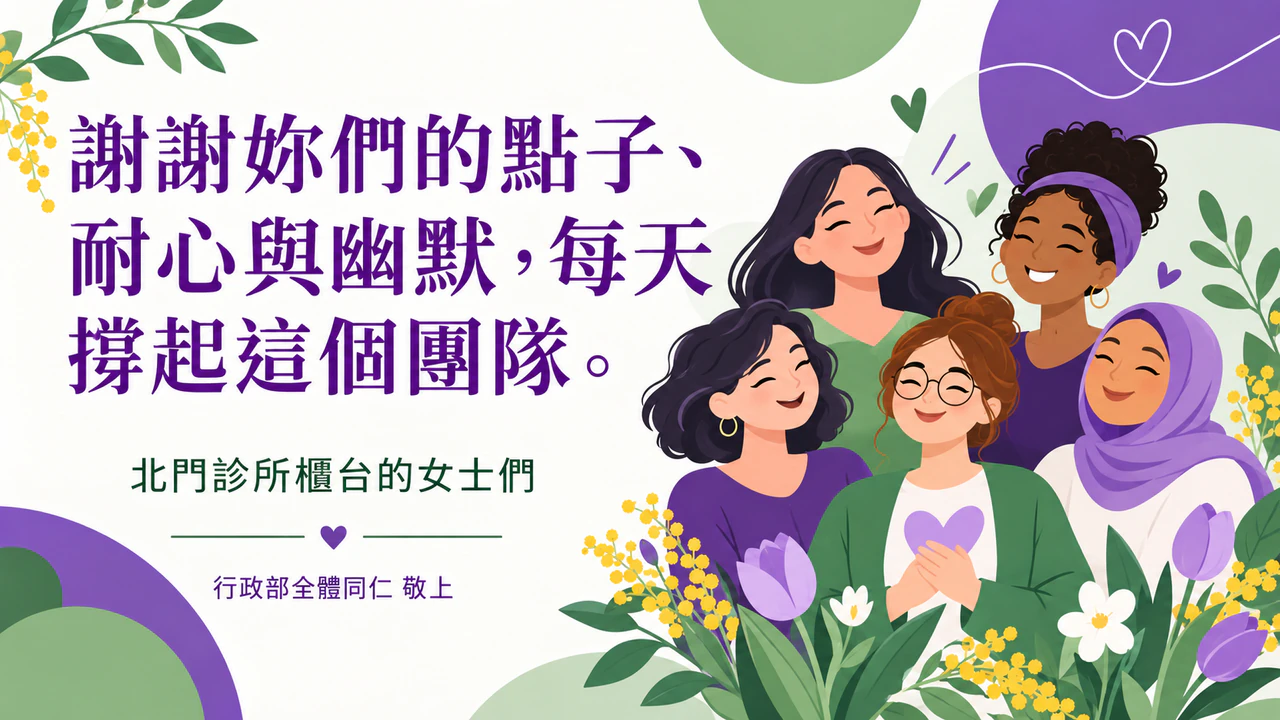 表達感謝的婦女節卡片範例
