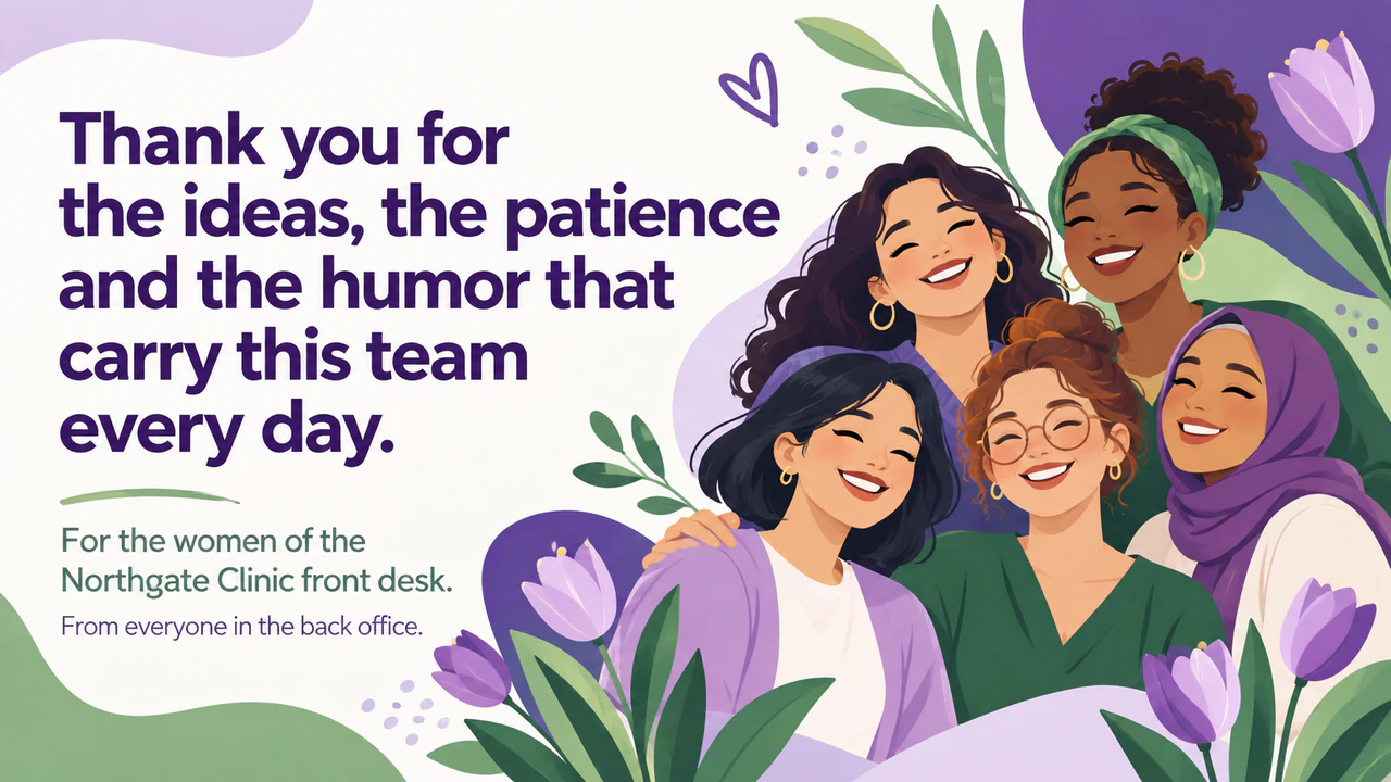 Women's Day card to thank someone example