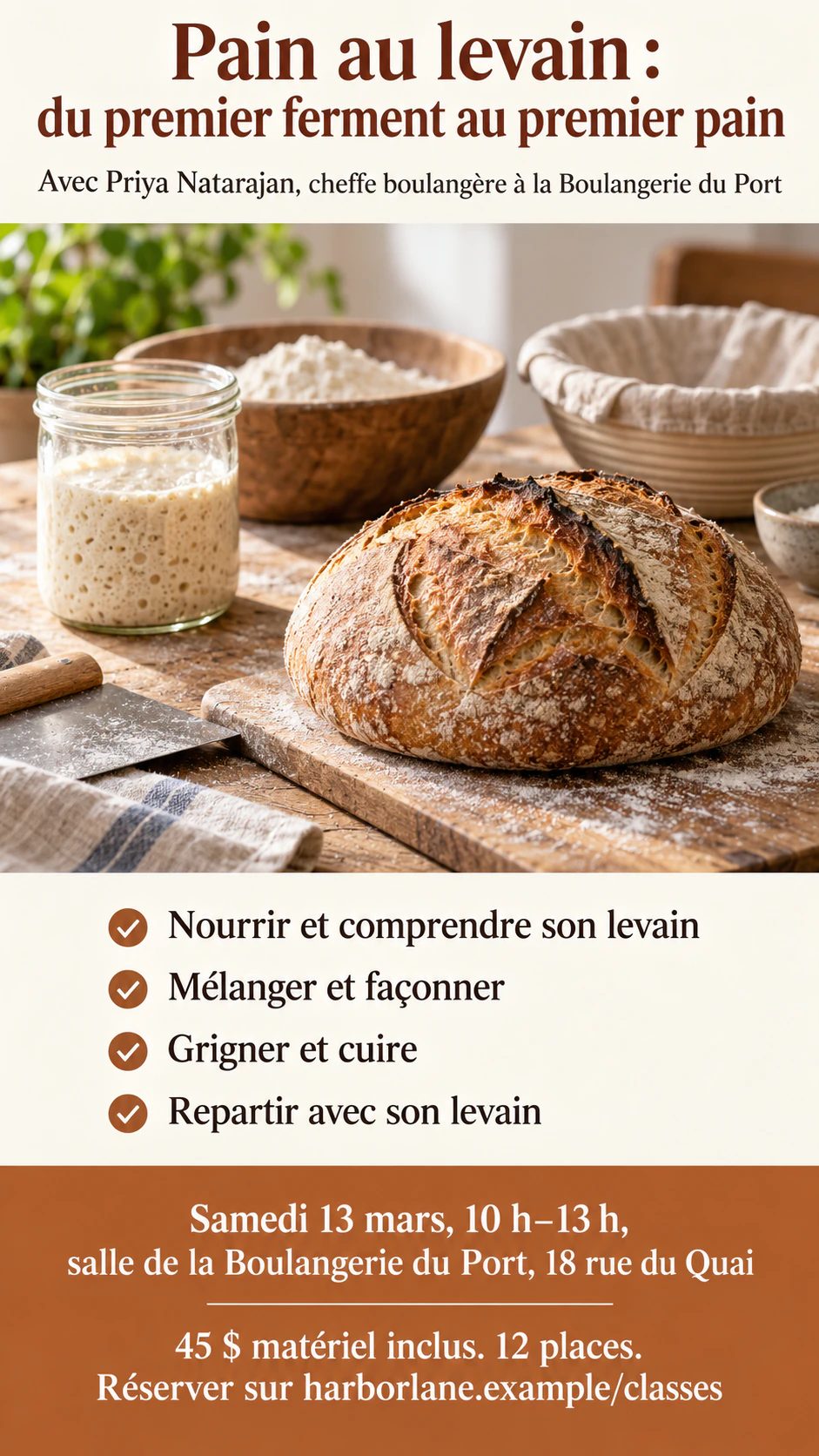 Exemple : Flyer d’atelier ou de formation avec programme et inscription