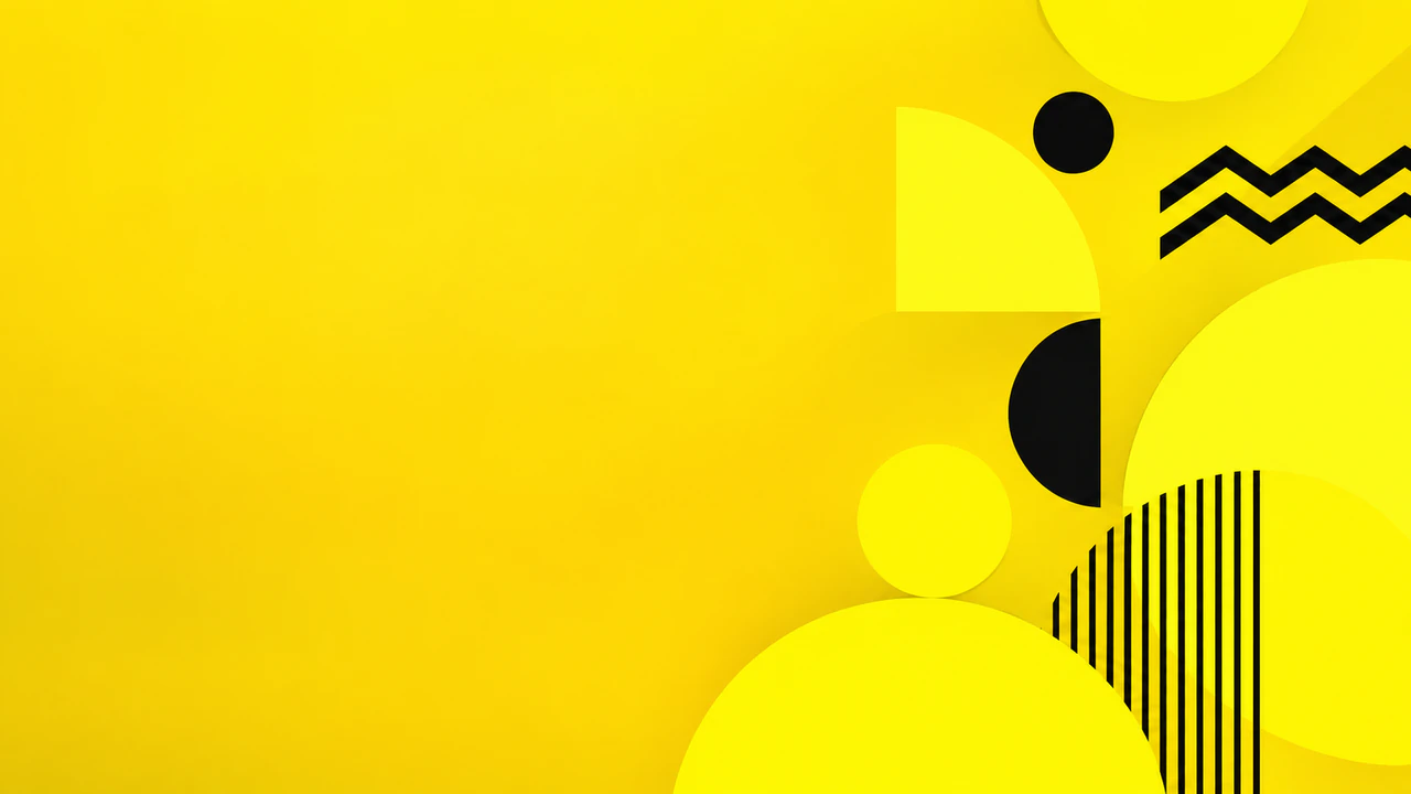 Yellow wallpaper for a desktop or phone: Neon lemon with a busy geometric pattern and no contrast direction