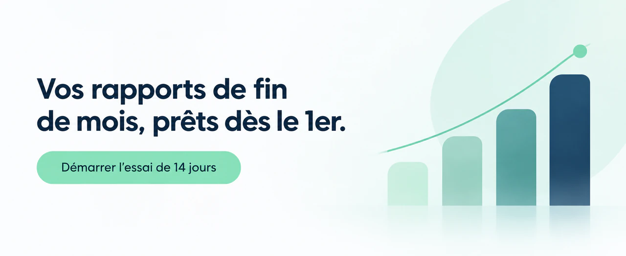 Bannière web hero pour le lancement d’un tableau de bord de reporting