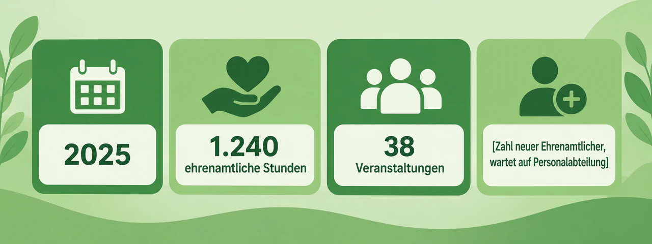 Ehrenamts-Statistik mit einer fehlenden Zahl
