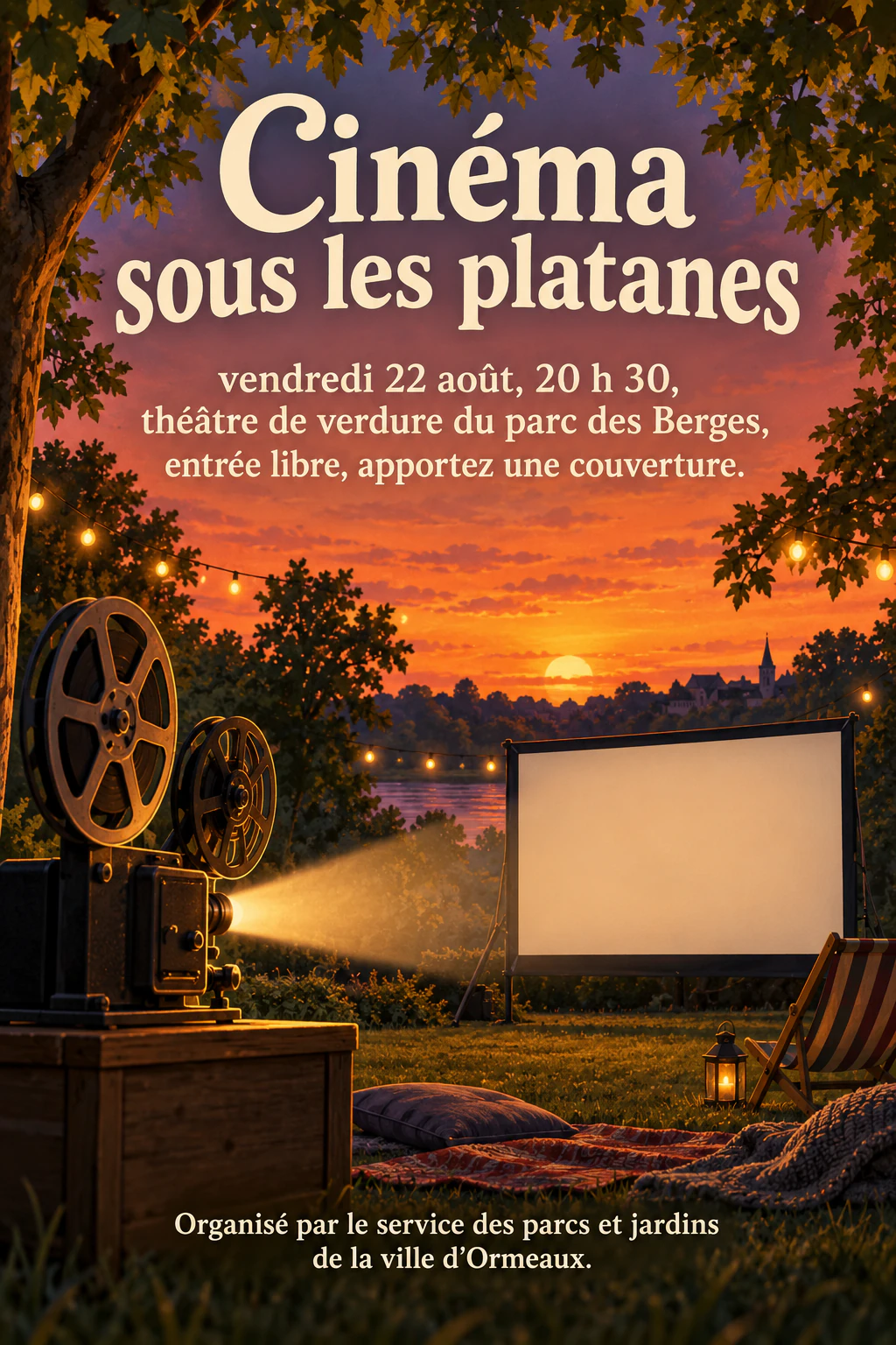 Affiche de cinéma en plein air