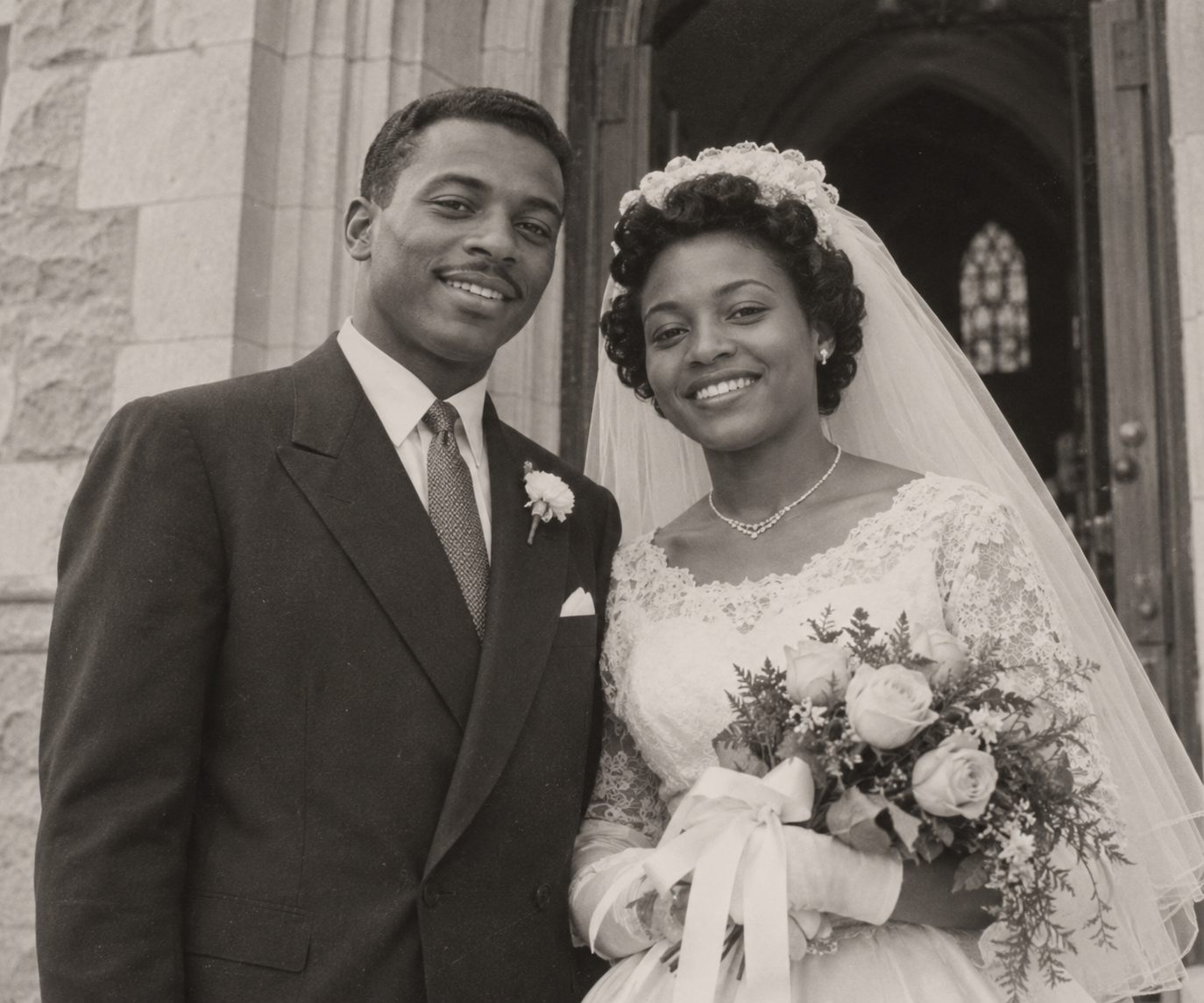 Entrada original de Retrato de casamento de 1956 com cores conhecidas